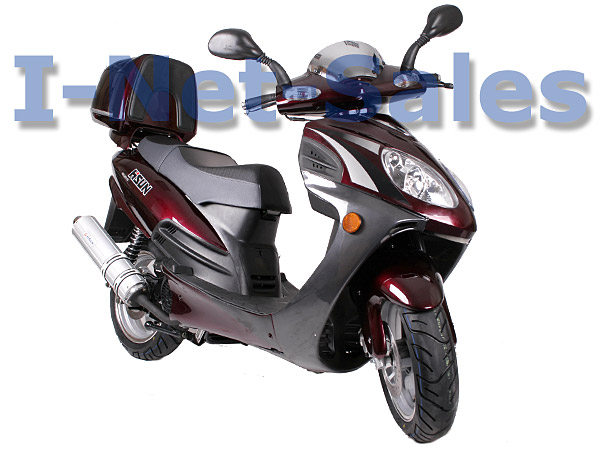 HiSUN-Scooter 4-Takter 125ccm weinrot NEU m.Alarmanlage