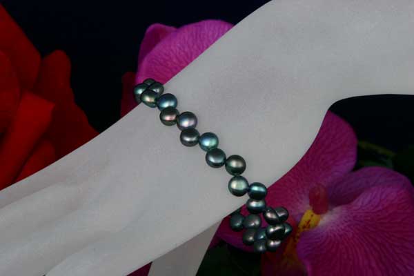 Süßwasser Zucht-Armband 5-6mm -violett-