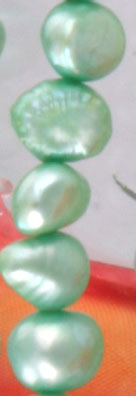 Perlen-Strang ca. 38cm Mint Light aus Echten Süsswasser-Zuchtperlen 4-7mm