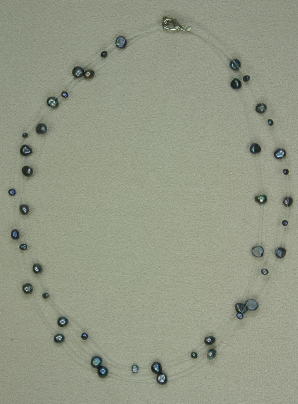 Filigrane Perlenkette Kupfer Violett Black Masteract