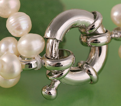 Süßwasser Zucht-Perlen-kette -rose, lachs, weiss-