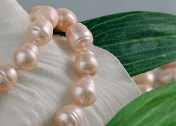 Süßwasser Zucht-Perlen-Kette ca.160cm -rose-
