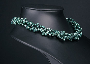 Perlenkette Collier C06 3-Reihig
