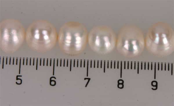 Zucht-Perlen-Strang - Grosse Zucht-Perlen 9-10mm weiss