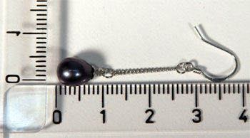 Perlen-Ohrringe aus Echten Süsswasserzuchtperlen O102 6-7mm Tahiti Grau-Schwarz Violett
