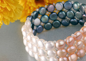 3-Reihiges Perlenarmband 3-Farbig kräftige Farben