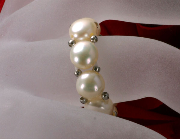 Echter Perlenring aus Süsswasser Perlen 1-Reihig