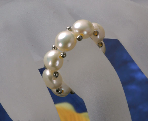 1-Reihiger Perlenring aus Echten Süsswasser Perlen